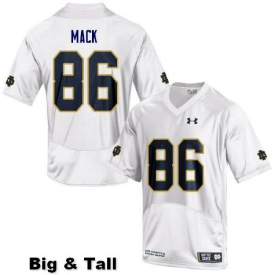Notre Dame Fighting Irish Men's Alize Mack #86 White Under Armour Authentic Stitched Big & Tall College NCAA Football Jersey LQB3699FT